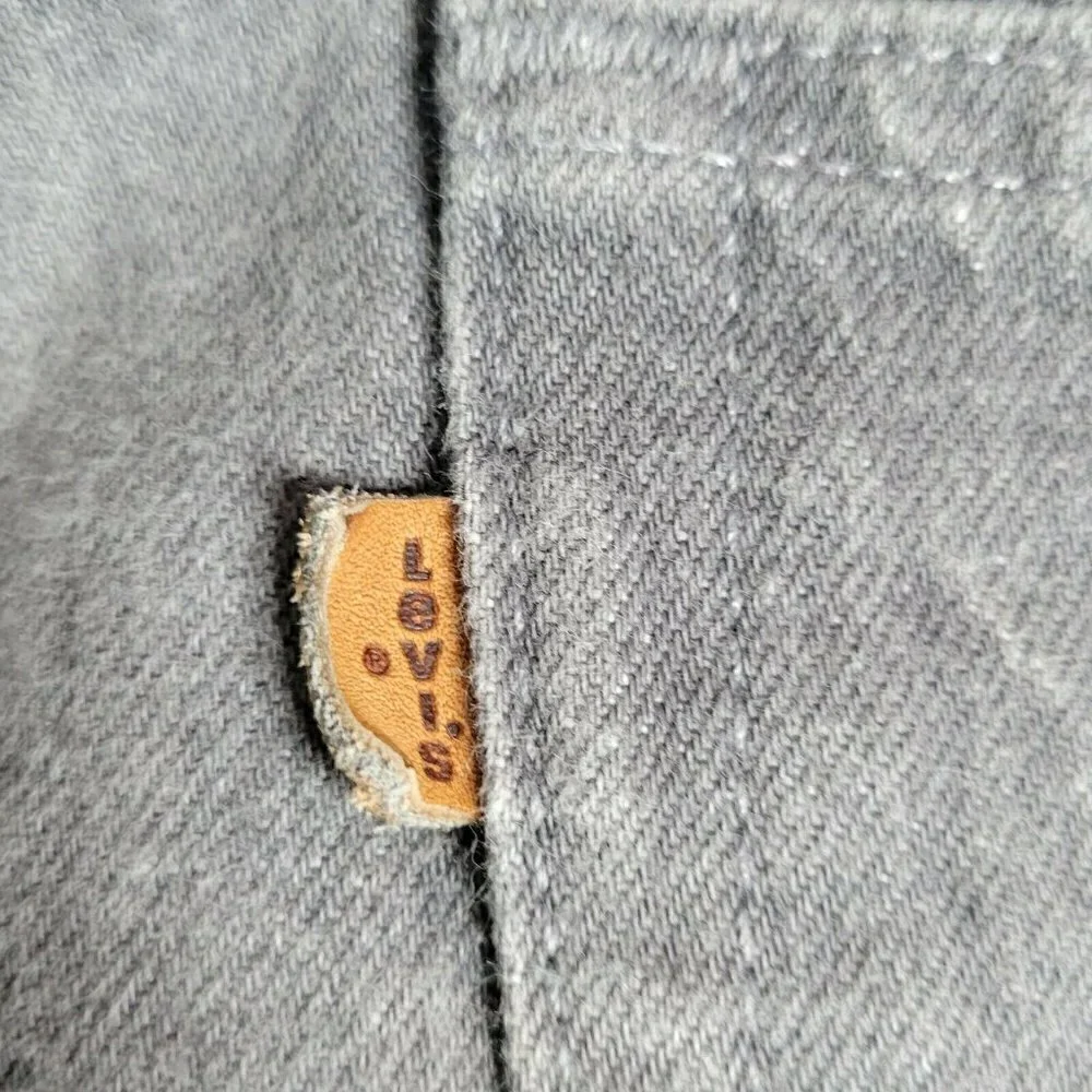 Levis Two Horses Jeans 40X34 Gray Red Batwing Tag Orange Tab Vintage 80s